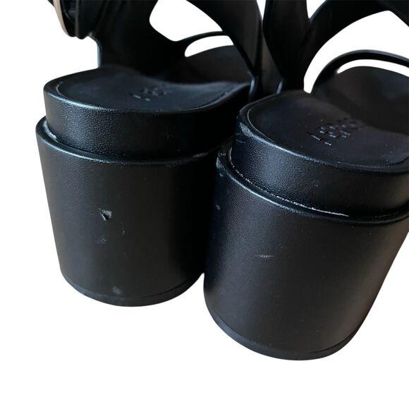 Aerosoles Women’s Platform Clarkson Sandals Black Leather Size 7.5M - Picture 6 of 8